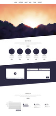 Wall Mural - one page website template with abstract mountains header design.