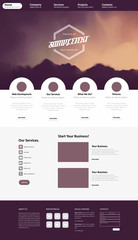 Wall Mural - one page website template with abstract mountains header design.