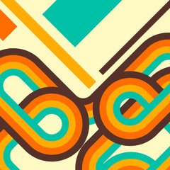 Aufkleber - Abstract retro background, digital lines and circles, design70s.