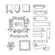 © sunolga - Collection of handdrawn borders made and arrows. Design elements for cards and notebooks. Vector illustration
