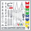 Set of Lifting Gear and Lifting Equipment Icons - Inspection Period