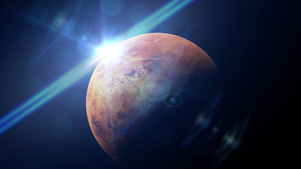 Wall Mural - planet Venus in front of the bright Sun