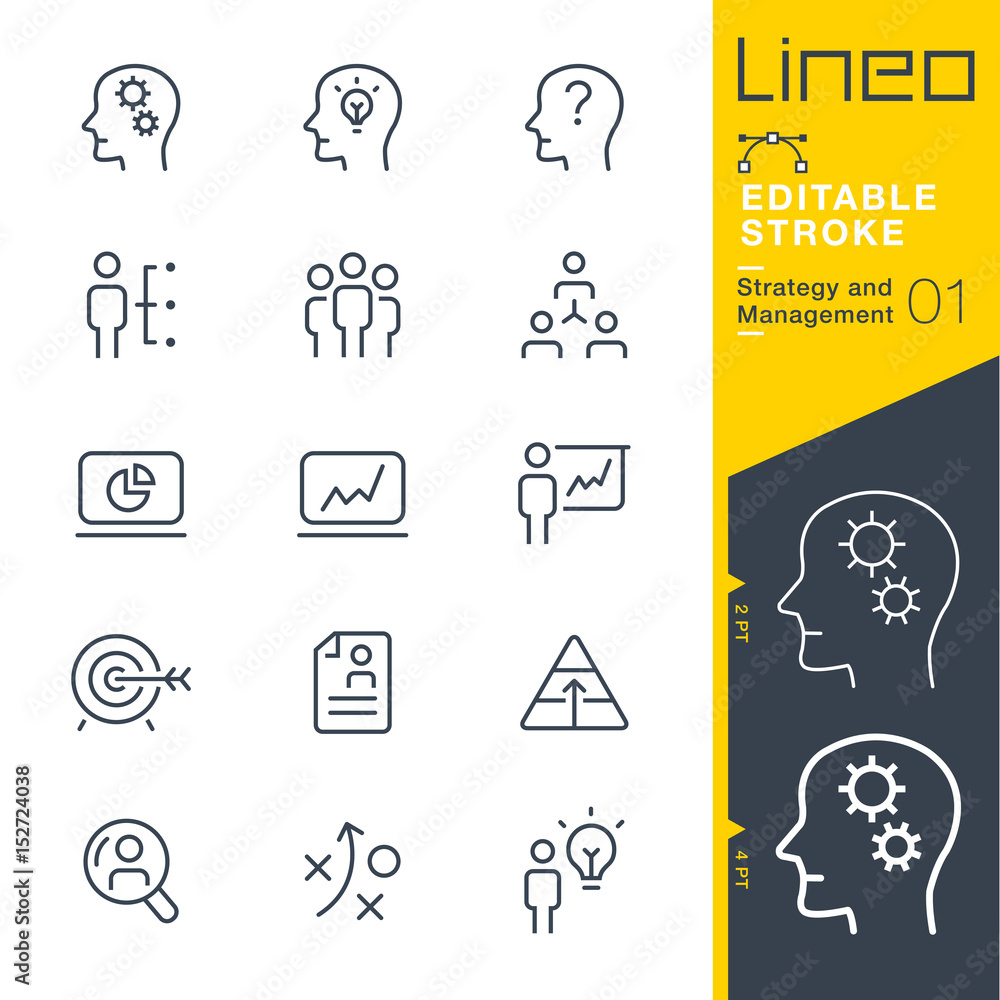 Lineo Editable Stroke - Strategy and Management outline icons
Vector Icons - Adjust stroke weight - Expand to any size - Change to any colour - obrazy, fototapety, plakaty 