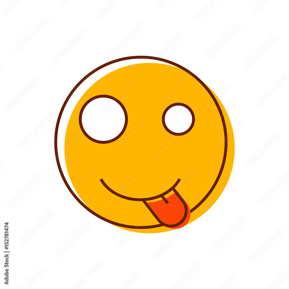 Crazy smiley sticking out his tongue. Vector emoticon Stock Vector | Adobe  Stock, image size:1000x1000