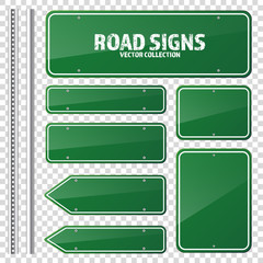 road green traffic sign. blank board with place for text.mockup. isolated information sign. directio