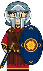 Poster - Cartoon Roman Centurion Soldier