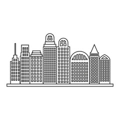 Wall Mural - sketch contour city landscape with buildings skyscraper vector illustration