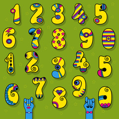 Yellow Numbers with Bright Decor