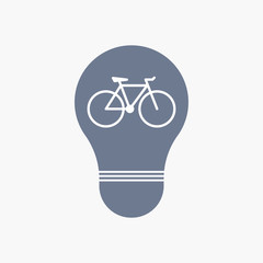 Isolated light bulb icon with a bicycle