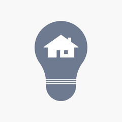 Poster - Isolated light bulb icon with a house