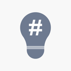 Poster - Isolated light bulb icon with a hash tag