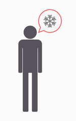 Poster - Isolated male pictogram with a snow flake