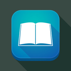 Wall Mural - Long shadow app icon with a book