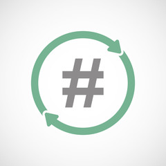 Sticker - Isolated reuse icon with a hash tag