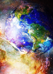 Aufkleber - Planet Earth in cosmic space Cosmic Space background.