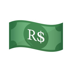 Sticker - Isolated bank note with a brazillian real currency sign