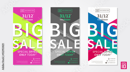 vector colorful promotion banner big sale business offer vertical