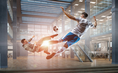 Wall Mural - Playing football in office