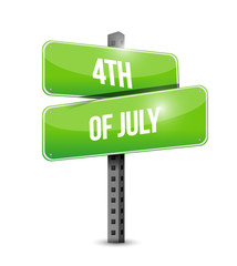 Wall Mural - 4th of July street sign concept illustration