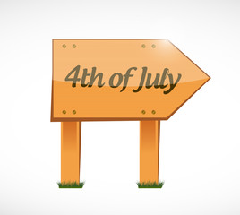 Wall Mural - 4th of July wood sign concept illustration