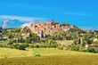 Tuscan countryside between ancient villages and green hills, in the Etruscan castagneto carducii and bolgheri coast