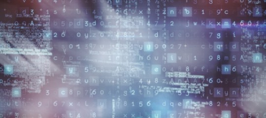 Wall Mural - composite image of image of data