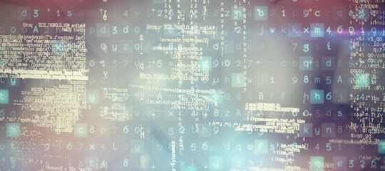 Wall Mural - composite image of image of data