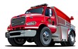 Vector Cartoon Fire Truck. Available EPS-10 vector format separated by groups and layers for easy edit