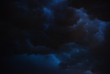 Dark Sky And Black Clouds At Night, Dark Storm And Rainy At Night