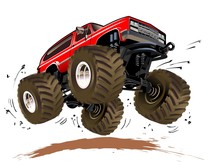 Vector Cartoon Monster Truck. Available EPS-10 Vector Format Separated By Groups And Layers For Easy Edit
