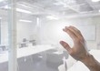 © vectorfusionart - Hand touching air in classroom