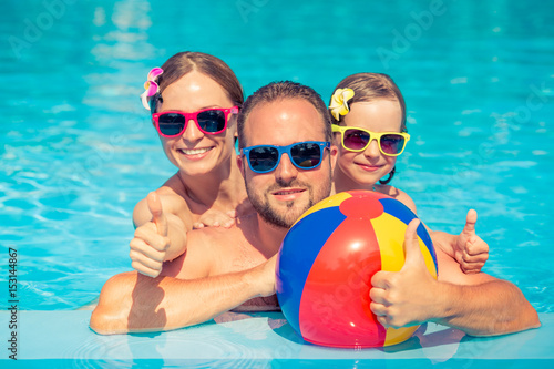 Happy family having fun on summer vacation