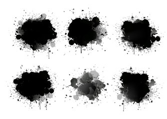 abstract paint splashes set for design use. splatter template set. grunge vector illustration backgr