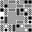 © creatorsclub - Decorative geometric shapes tiling. Monochrome irregular pattern.  Abstract black and white background. Artistic ornamental lattice