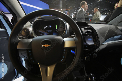 A View Shows The Interior Of A 2013 Chevrolet Spark Electric
