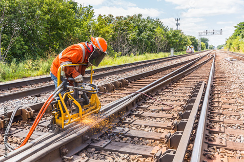 Cuadros en Lienzo railroad track welding and grinding