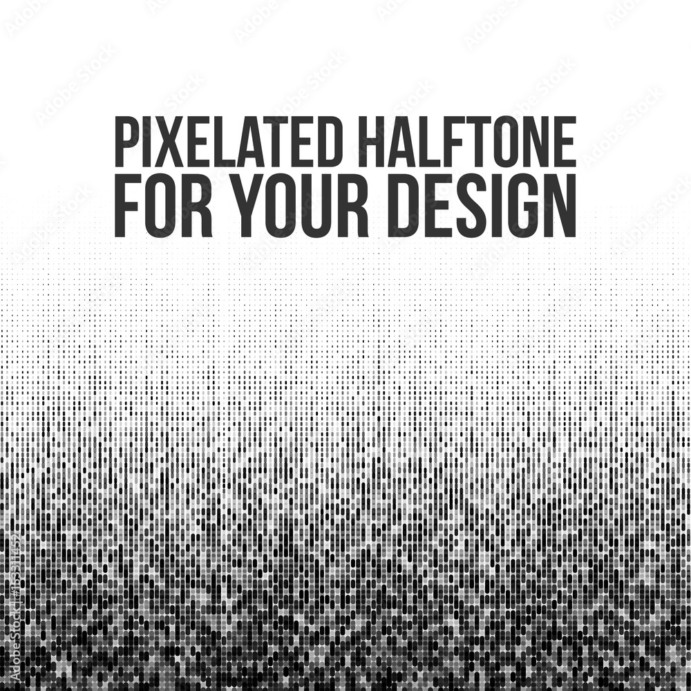 Pixelated vector Halftone Gradation Stock Vector | Adobe Stock