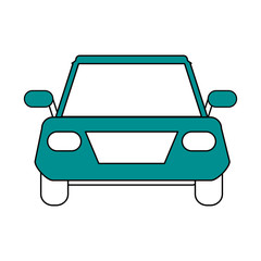 Poster - color silhouette image front view automobile vehicle of transport vector illustration