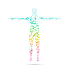 human body with molecules dna. medicine, science and technology concept. illustration