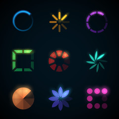 Sticker - Loading progress bar and preloader vector icons