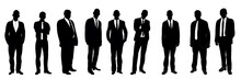 Collection Of Black And White Silhouettes Man Team, 