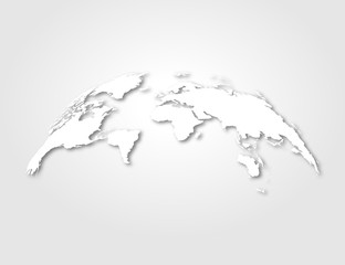Wall Mural - 3d earth globe with shadow on isolated background
