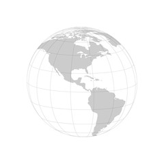 Wall Mural - 3d earth globe, map world on blank background