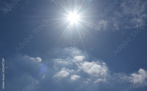 輝く太陽と青空と雲 空想 熱でとけだしているモンスターたち 夏バテ 熱中症 暑い 熱 紫外線 ｕｖケアなどのイメージ Stock Photo Adobe Stock