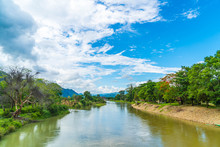 Nam Song River At Vang Vieng, Laos