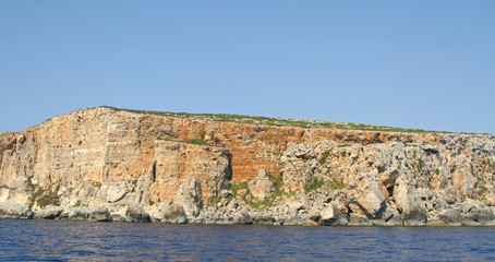 Canvas Print - View of Coastline with generic rock, Gozo, Malta