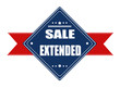 Sale extended label with ribbon