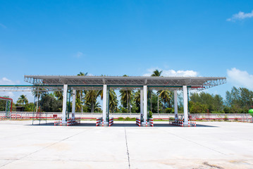 gas station and fuel pumps