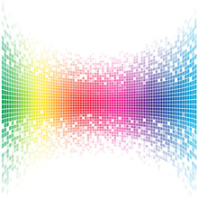 Abstract Concave Rainbow Mosaic Vector Template With White Copy Space.