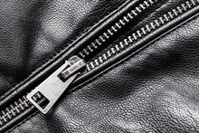 Black Leather Jacket Metal Zippet Pattern.